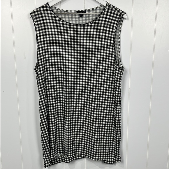 J. Jill Wearever Collection Tank/Tunic L Black/White Check Sleeveless Versatile - Picture 1 of 12